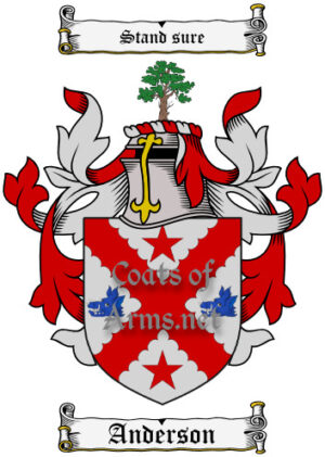 Anderson (Scottish) Ancient Coat of Arms (Family Crest) Digital Image Download