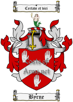 Byrne (Irish) Ancient Surname Coat of Arms (Family Crest) Image Download