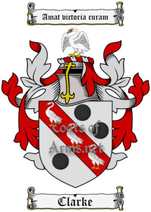 Clarke (English) Ancient Surname Coat of Arms (Family Crest) Image Download