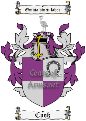 Cook (English) Ancient Surname Coat of Arms (Family Crest) Image Download