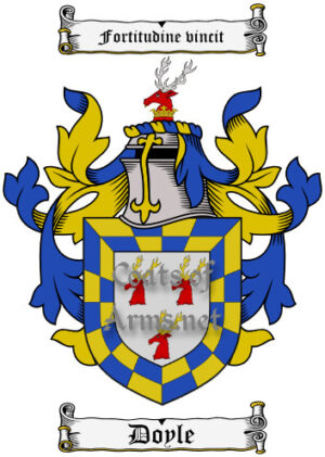 Doyle (Irish) Ancient Surname Coat of Arms (Family Crest) Image Download
