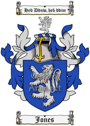 Jones (Welsh) Ancient Coat of Arms (Family Crest) Image Download