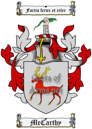 McCarthy (Irish) Ancient Surname Coat of Arms (Family Crest) Image Download