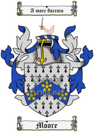 Moore (English) Ancient Surname Coat of Arms (Family Crest) Image Download