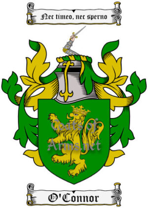 O'Connor (Irish) Ancient Surname Coat of Arms (Family Crest) Image Download
