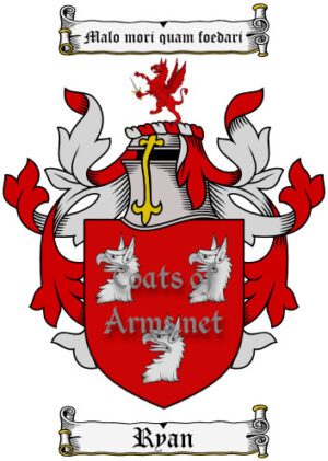 Ryan (Irish) Ancient Surname Coat of Arms (Family Crest) Image Download