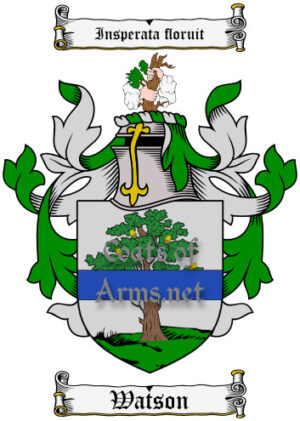 Watson (Scottish) Ancient Surname Coat of Arms (Family Crest) Image Download