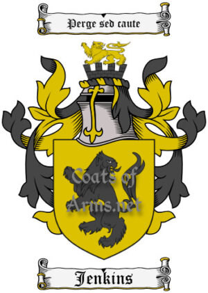 Jenkins (English) Ancient Surname Coat of Arms (Family Crest) Image Download