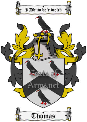 Thomas (Wales) Ancient Surname Coat of Arms (Family Crest) Image Download