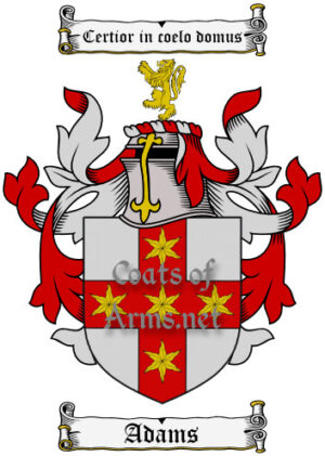 Adams (English) Ancient Surname Coat of Arms (Family Crest) Image Download