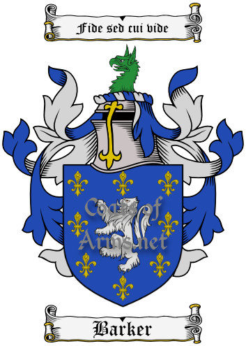 Barker (English) Ancient Surname Coat of Arms (Family Crest) Image Download