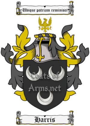 Harris (English) Ancient Surname Coat of Arms (Family Crest) Image Download