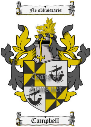 Campbell (Scottish) Ancient Surname Coat of Arms (Family Crest) Image Download