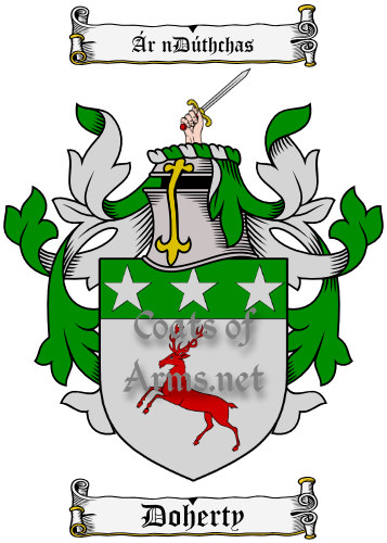 Doherty (Irish) Ancient Surname Coat of Arms (Family Crest) Image Download